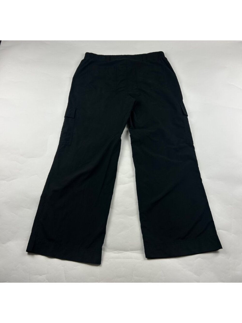 Old Navy Black Poplin Canvas High Rise Wide Leg Cargo Pant M - Picture 5 of 6